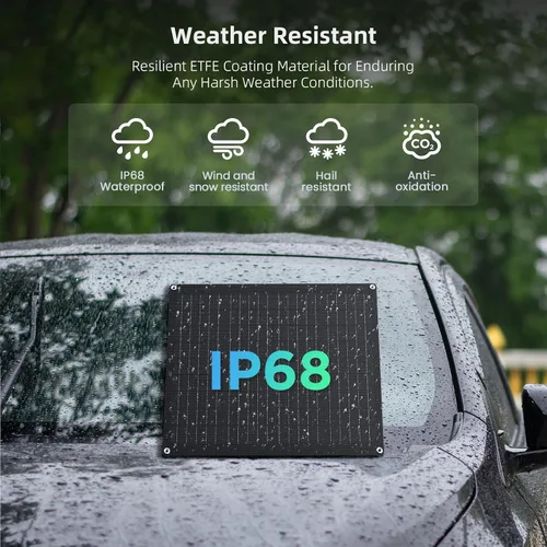 Miniatura 5 de ZOUPW Cargador de batería solar de 20 W y 12 V, cargador de batería solar con controlador de carga inteligente integrado, impermeable IP68