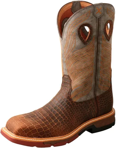 TWISTED X Botas de trabajo occidentales con punta de aleación de 12 pulgadas para hombre con CellStretch