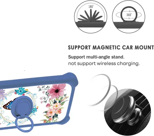 Miniatura 4 de jioeuinly Case Compatible with Celular Kalley Element 5+Plus Phone Case Cover [with Tempered Glass Screen Protector][Hard PC + Soft Silicone][Ring