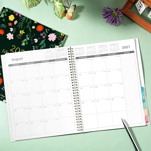 Miniatura 7 de Agenda mensual 2026-2027 – julio 2026 – diciembre 2027, agenda mensual 18 / calendario 2026-2027, 9 x 11 pulgadas, 18 meses, pestañas coloridas