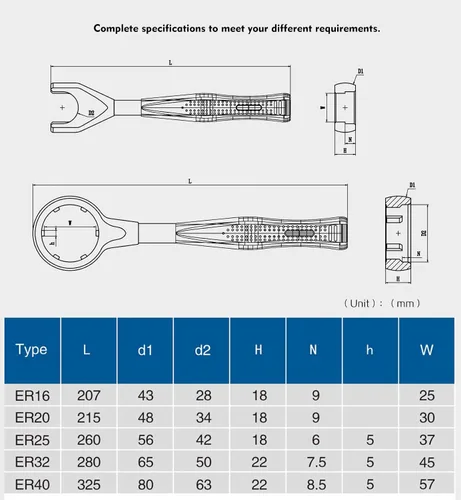 Miniatura 2 de SFX Llave ER16 CNC pinza mandril ER tuerca llave