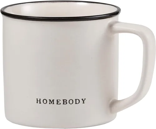 Miniatura 19 de Santa Barbara Design Studio Tazas de café en blanco y negro con diseños cara a cara, taza de gres, 16 onzas, Anti-Social