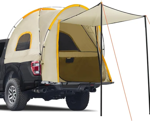 Miniatura 11 de Tienda de campaña para camioneta con toldo de sombra, impermeable PU5000mm Oxford para caja de camioneta de 5 a 5.2 pies para camping, viajes