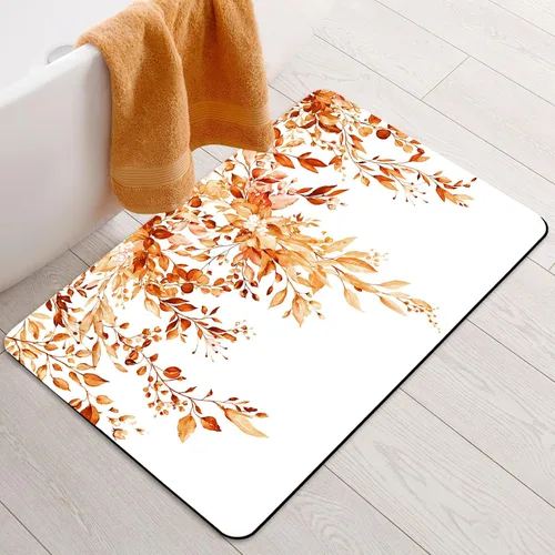 Miniatura 9 de BBiggood Alfombras de baño salvia, alfombra de baño verde salvia con hojas de eucalipto, se ajusta debajo de la puerta, alfombra de ducha fina