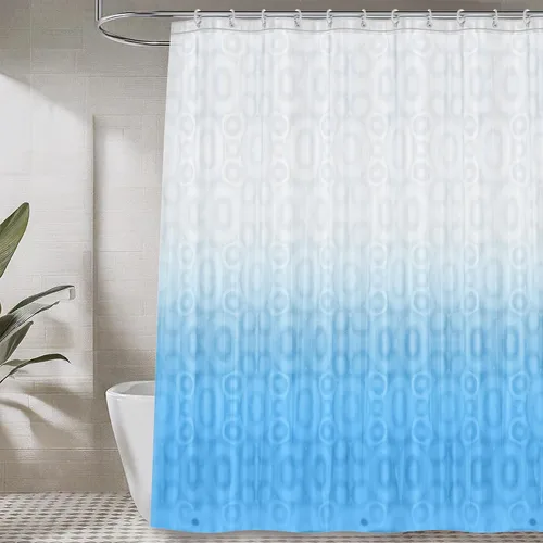 Miniatura 13 de LiBa Cortina de ducha para baño, cortina de ducha de plástico impermeable, PEVA de alta calidad, no tóxica con ojales a prueba de óxido, calibre 10