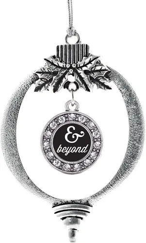 Miniatura 105 de Inspired Silver - Twin One - Adorno festivo de Navidad de plata - Adorno festivo de árbol de Navidad con dije de círculo y circonita cúbica