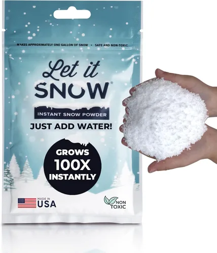 Let it Snow Nieve Falsa Instantánea para Slime - Fabricada en los Estados Unidos, Suave, Segura y Fácil de Usar Polvo de Nieve Artificial - Nieve de
