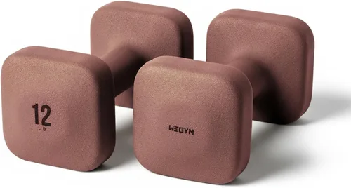 Miniatura 12 de WeGym SafeGrip Square Dumbbells with Anti Slip Handles, Aesthetic Free Weights for Home Workouts, Stable Design Prevents Rolling during Floor