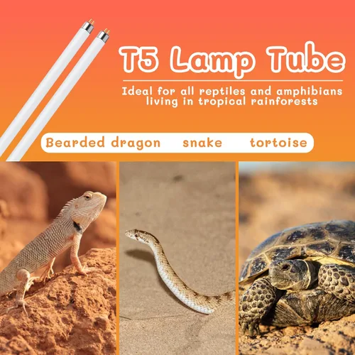 Miniatura 8 de 2 piezas T5 UVB de luz para reptiles 8W 10.0, bombilla UVA UVB para reptiles, tubo de lámpara UVB para reptiles para dragón barbudo, 12 pulgadas