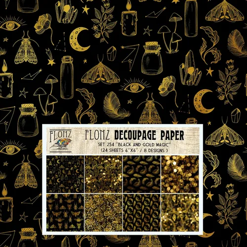 Miniatura 9 de Decoupage - Paquete de papel (24 hojas de 6 x 6 pulgadas) para recién nacido, FLONZ, papel de estilo vintage para decoupage y manualidades Uno