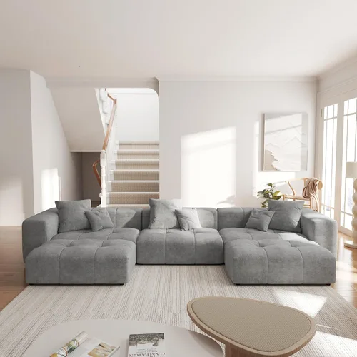 Miniatura 22 de JACH Sofás seccionales de 2 plazas, sofá moderno de oficina, sofá modular de dos plazas, sofá cama acogedor para apartamento, dormitorio, sala
