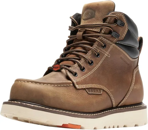 BRUNT Marin Welted (Soft Toe) - 6" Waterproof Moc Toe Wedge Work Boot - Goodyear Welt Construction - EH & ESR Rated - Oil & Slip Resistant -