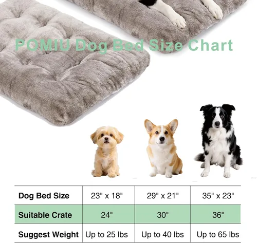 Miniatura 6 de POMIU Paquete de 2 camas lavables para perros, camas de felpa de lujo con antideslizante, lavable a máquina, tapete para dormir para perros grandes