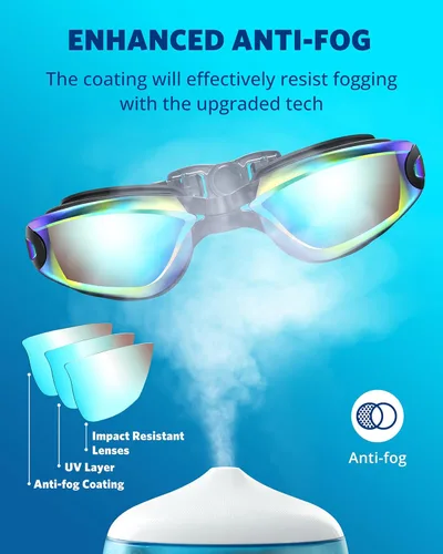Miniatura 4 de Aegend - Gafas de natación, paquete de 2 gafas de natación sin filtraciones, para adultos, hombres, mujeres y jóvenes Aqua & Double Aqua