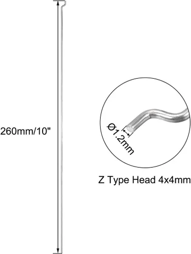 Miniatura 2 de uxcell Piezas de acero Z de 0.047 in x 10.236 in (10 pulgadas) para reemplazo de avión RC avión barco (paquete de 20)