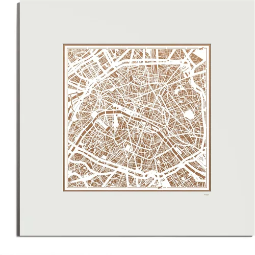 Miniatura 155 de O3 Design Studio Mapa de corte de papel Madrid negro mate de 20 x 20 pulgadas