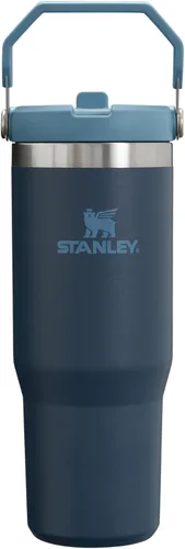 Miniatura 80 de Stanley IceFlow - Vaso con pajilla abatible con asa, de 20 onzas, tapa giratoria y popote abatible, botella de agua resistente a fugas, acero