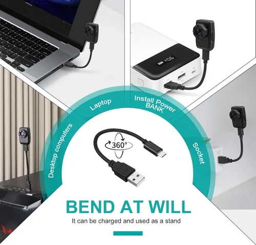 Miniatura 6 de Mini cámara inalámbrica HD pequeñas cámaras de vigilancia WiFi con detección de movimiento, clip trasero, grabadora de video portátil, cámara
