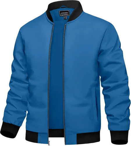 Miniatura 7 de TACVASEN Chaqueta Ligera para Hombre Chaqueta Bomber de Primavera Otoño Rompevientos Abrigos Casuales Elegantes con Bolsillos