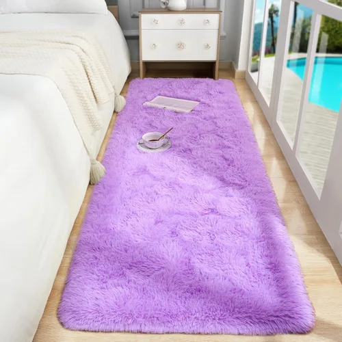 Miniatura 44 de Foxmas - Alfombra para centro de habitación, esponjosa y ultrasuave, para dormitorio, habitación de los niños, habitación del bebé, afelpada, Azul