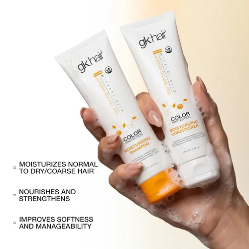 Miniatura 10 de GK HAIR Juego de champú y acondicionador de tamaño de viaje - Champú y acondicionador para cabello rizado para protección del color - Hecho con aloe