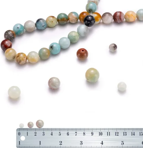 Miniatura 3 de BEADIA Cuentas redondas de piedra natural de jade de amazonita semipreciosas sueltas para hacer joyas 6MM 61PCS Amazonita Jade