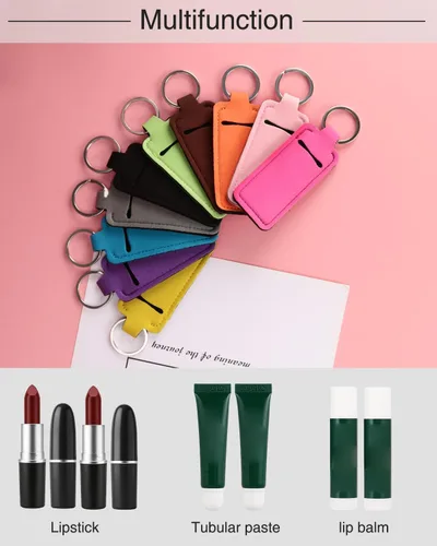 Miniatura 4 de Meiiy Chapstick - Llavero para bálsamo labial, funda para lápiz labial, soporte para brillo de labios, relleno de calcetines, regalo para mujeres