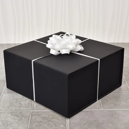 Miniatura 6 de Prime Line Packaging Cajas de regalo de Navidad con tapas, cajas de regalo navideñas para regalos, caja de regalo negra mediana, plegable para Negro