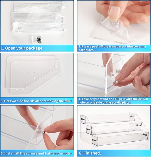 Miniatura 4 de Estante de especias acrílico, estante de especias escalonado, organizador de condimentos para encimera, gabinete, despensa, almacenamiento
