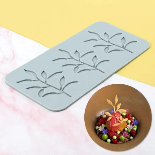 Miniatura 12 de TUKE Moldes de silicona con hojas 3D, para pastel de flores, para fondant, hojas de abeja, moldes de pastelería, impresión de rosas, molde de encaje