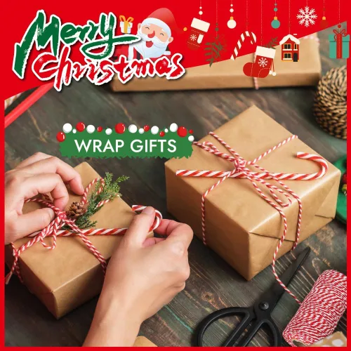 Miniatura 4 de Tenn Well Cordel para panaderos, cinta de cuerda de Navidad de 656 pies de 0.079 in para envolver regalos, cajas de pastelería, atar, manualidades
