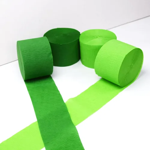 Miniatura 5 de AOODOOM Serpentinas de papel crepé, 4 rollos de 328 pies, verde claro y verde oscuro, paquete de serpentinas de fiesta para decoraciones