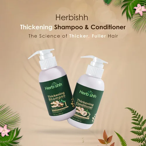 Miniatura 7 de Herbishh Champú espesante de extracto de jengibre y acondicionador para el engrosamiento del cabello, adecuado para todo tipo de cabello, sin