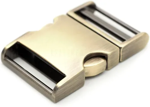 Miniatura 2 de CRAFTMEMORE Hebilla de liberación lateral curvada de metal de 1-1/2 pulgadas de bloqueo ajustable para mochilas de cinturón, collar de mascotas