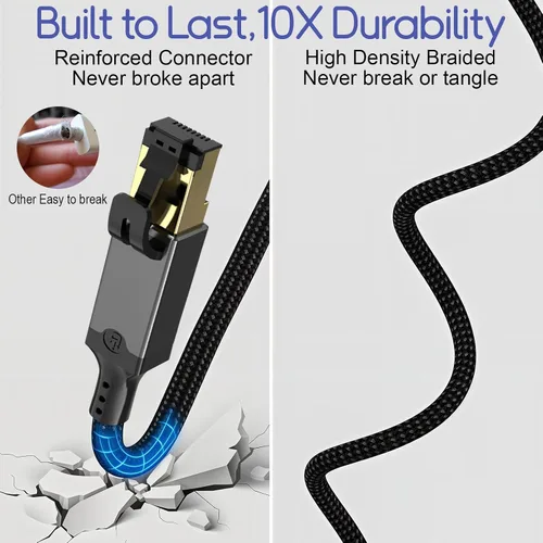 Miniatura 7 de Herfair Cable Ethernet a USB C Gigabit LAN Cable de Internet 1000Mbps Cable adaptador RJ45 a USB de alta velocidad para laptop, tableta, PC