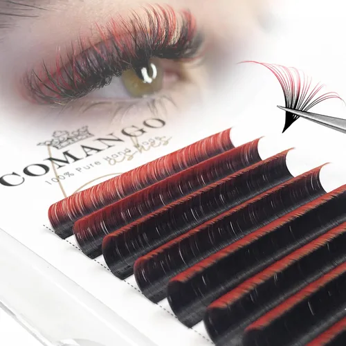 Miniatura 15 de CoMango Easy Fan - Extensiones de pestañas rizadas C/D de 0.05/0.003 in, pestañas de volumen que florecen automáticamente, color negro mate 2D-20D
