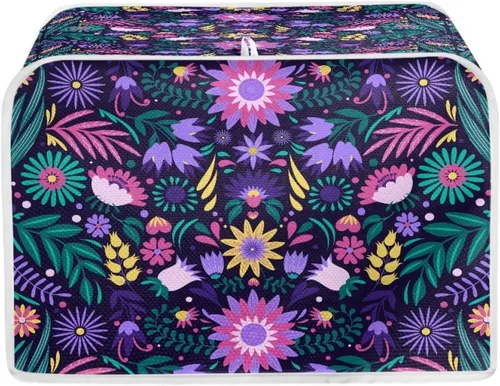 Miniatura 14 de Daisy Print 2 Slice Tostador Cover White Anti-Sputtering Pan Tostador Cover Cover Cover Dust Cover Pequeño Protector Lavable Electrodomésticos