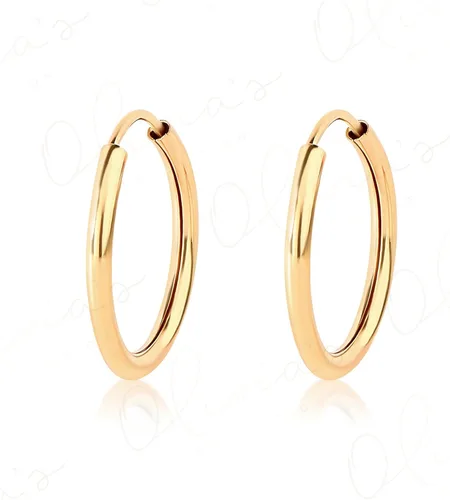 Miniatura 2 de Aretes de aro sin fin de oro amarillo de 14 quilates (11-0.748x0.051in), Metal