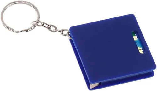 Mini llavero de cinta métrica mejorada con forma cuadrada y nivel de burbuja, cinta métrica de 3.3 ft para regla de acero del hogar, mini cinta