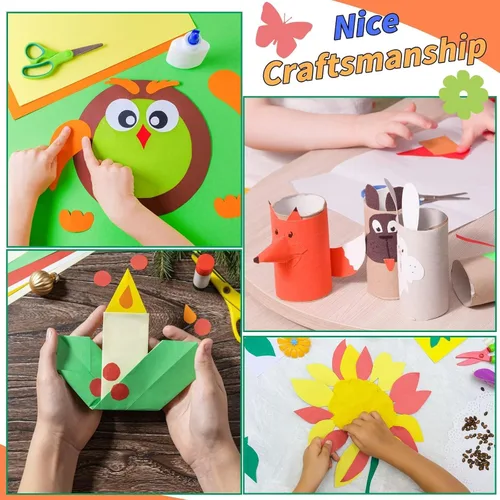Miniatura 7 de Oleitodh Juego de 309 cartulina de colores a granel, juego de papel de cartulina de 8.5 x 11 pulgadas, 20 colores surtidos, papel de construcción