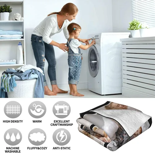 Miniatura 7 de WNNNS Manta personalizada con 1 foto cualquier texto - Anime, microfibra de poliéster, manta para sofá, manta de cama, unisex, 1 foto con texto