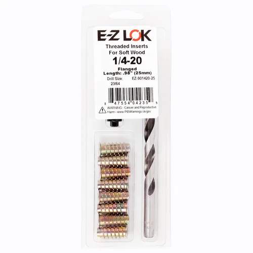 Miniatura 11 de Kit de reparación de rosca hexagonal E-Z para insertos roscados embutidos de madera blanda 5/16-18 x 25mm, taladro, herramienta de instalación