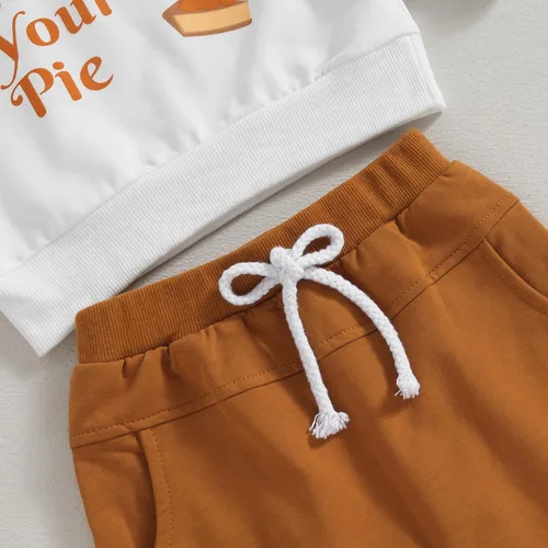 Miniatura 275 de Adobabirl Conjunto de sudadera y pantalones de Halloween para bebé, sudadera y pantalones con parche de calabaza para Halloween, otoño, ropa de bebé