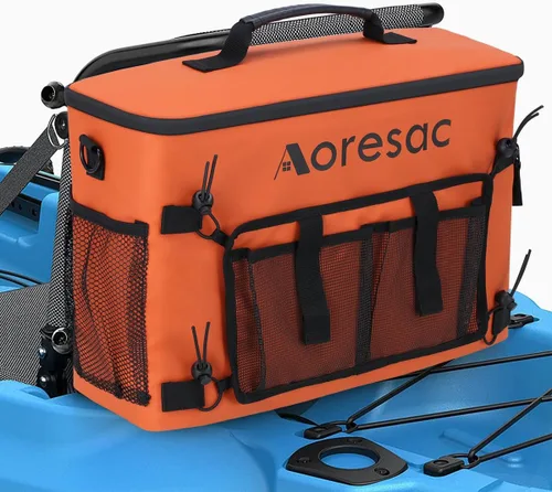 AORESAC Enfriador de kayak detrás del asiento, impermeable para kayaks, compatible con asientos estilo silla de césped, bolsa térmica portátil para