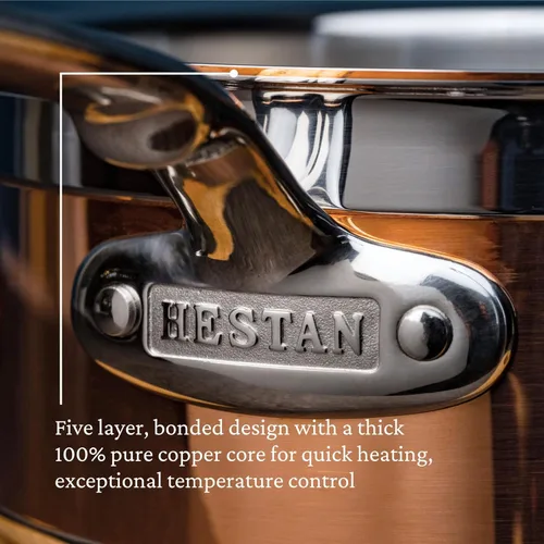 Miniatura 5 de Hestan - Colección CopperBond - Cacerola de cobre 100% puro, compatible con cocina de inducción, 1.5 cuartos