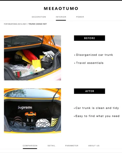 Miniatura 2 de Accesorios de red de carga para maletero para Ford Mustang 2015-2025