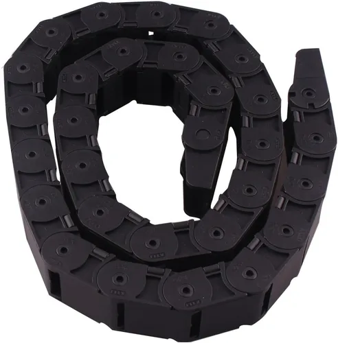 Miniatura 4 de 0.394 x 0.394 in tipo semi cerrado de plástico de remolque CNC máquina herramienta cable portador cadena de arrastre anidado negro