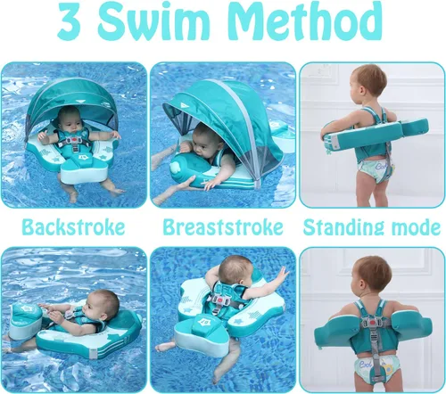 Miniatura 2 de Mambobaby Flotador con dosel Flotador para bebé No.7 Avión Añadir cola Flotador de natación Flotador de natación sólido sin aire Flotador de agua