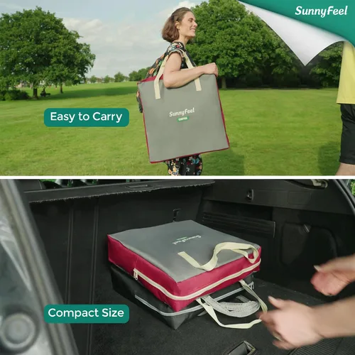 Miniatura 5 de SUNNYFEEL Silla de Director de Camping Extragrande, Sillas de Jardín Plegables Portátiles para Adultos de Servicio Pesado con Mesa Lateral, Bolsillo