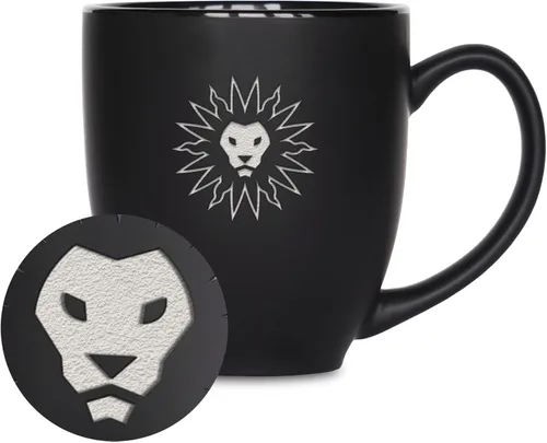 Miniatura 35 de Rico Industries - Taza de cerámica mate negra con grabado láser estándar de 15oz para NCAA (escuelas T & U) - Para bebidas calientes o frías